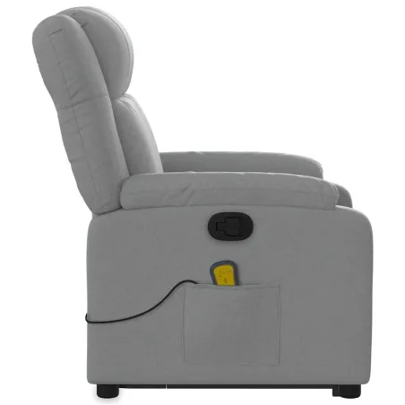 Fauteuil de massage inclinable Gris clair Tissu