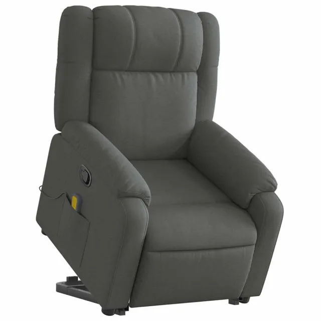 Fauteuil de massage inclinable Gris foncé Tissu