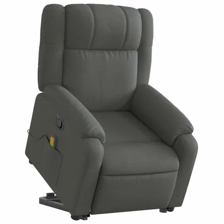 Fauteuil de massage inclinable Gris foncé Tissu