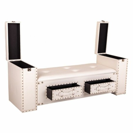 Bench Alexandra House Living White Polyurethane MDF Wood 40 x 52 x 130