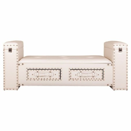 Bench Alexandra House Living White Polyurethane MDF Wood 40 x 52 x 130