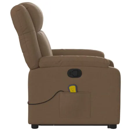 Fauteuil de massage inclinable Marron Tissu