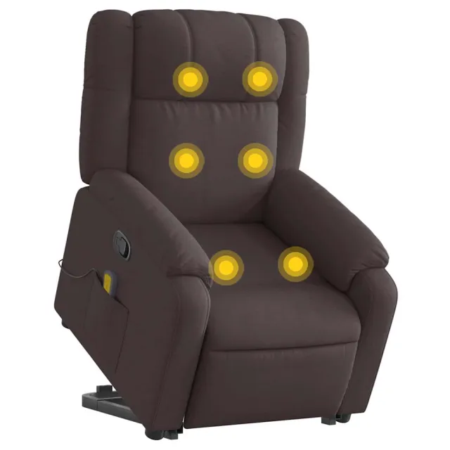 Fauteuil inclinable de massage Marron foncé Tissu