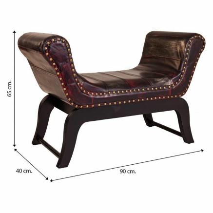 Hocker Alexandra House Living Braun Polyurethan Holz MDF 40 x 65 x 90 2