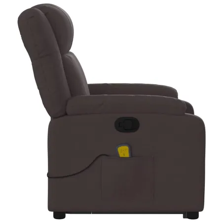 Fauteuil inclinable de massage Marron foncé Tissu