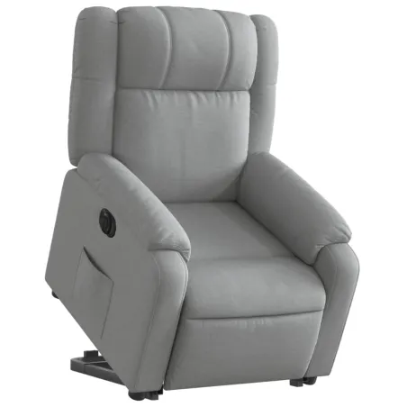 Fauteuil inclinable électrique gris clair tissu