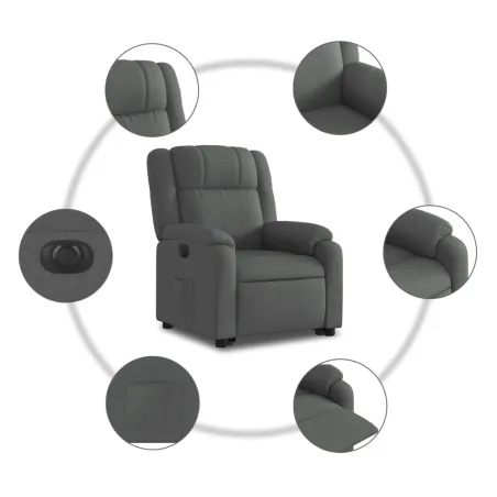 Fauteuil inclinable électrique gris foncé tissu