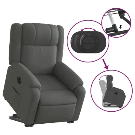 Fauteuil inclinable électrique gris foncé tissu