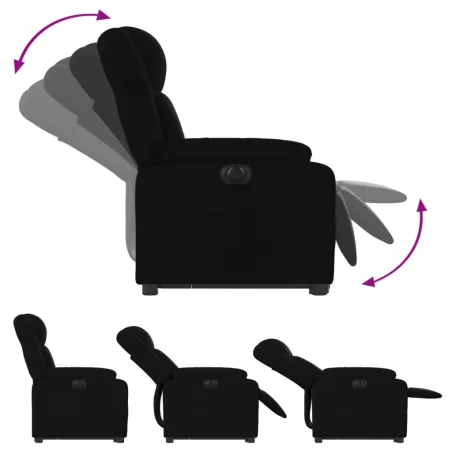 Fauteuil inclinable électrique noir tissu