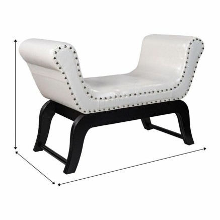 Hocker Alexandra House Living Weiß Polyurethan Holz MDF 40 x 65 x 90 2