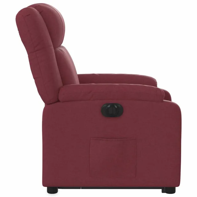 Fauteuil inclinable électrique rouge bordeaux tissu