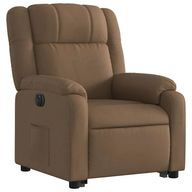 Fauteuil inclinable électrique marron tissu