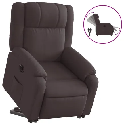 Fauteuil inclinable électrique marron foncé tissu 2