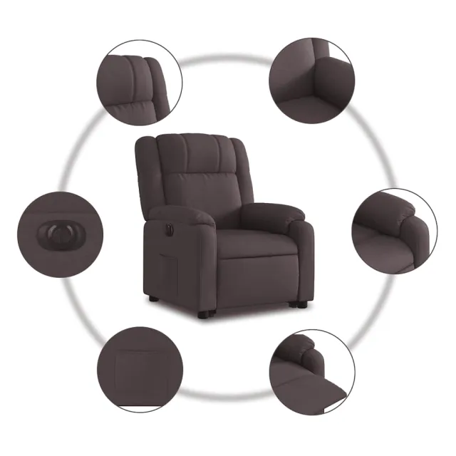 Fauteuil inclinable électrique marron foncé tissu
