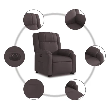 Fauteuil inclinable électrique marron foncé tissu