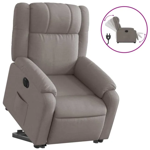 Fauteuil inclinable électrique taupe tissu