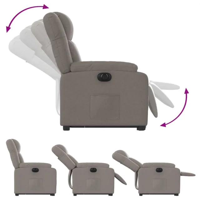Fauteuil inclinable électrique taupe tissu