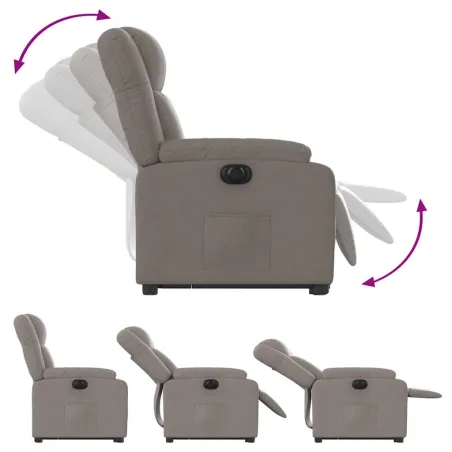 Fauteuil inclinable électrique taupe tissu