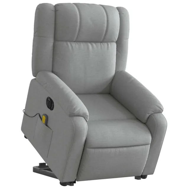 Fauteuil inclinable de massage électrique Gris clair Tissu