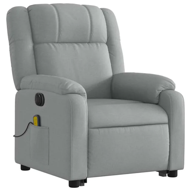 Fauteuil inclinable de massage électrique Gris clair Tissu