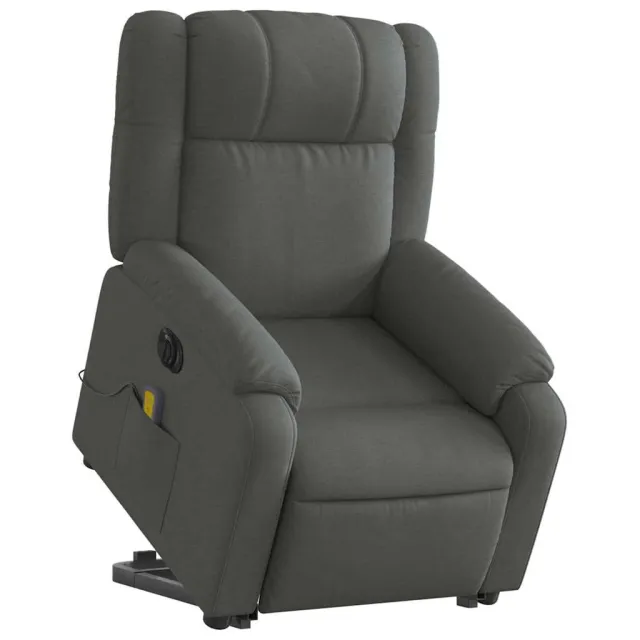 Fauteuil inclinable de massage électrique Gris foncé Tissu