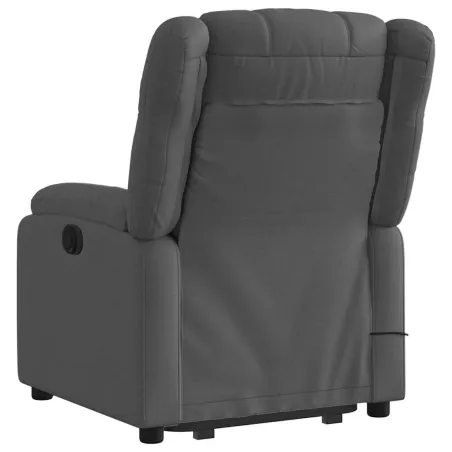 Fauteuil inclinable de massage électrique Gris foncé Tissu