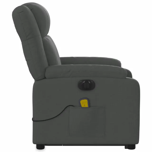 Fauteuil inclinable de massage électrique Gris foncé Tissu
