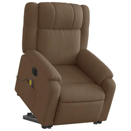 Fauteuil inclinable de massage électrique Marron Tissu
