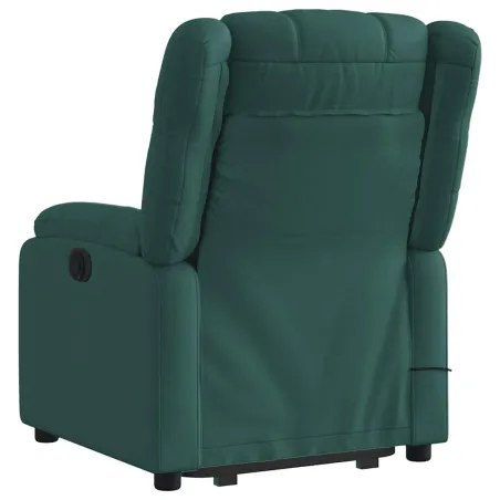 Fauteuil inclinable de massage électrique Vert foncé Tissu