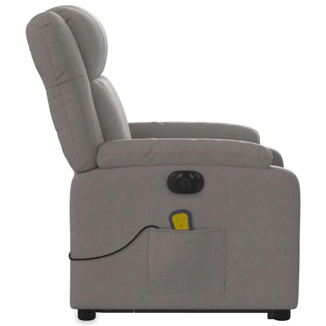 Fauteuil inclinable de massage électrique Taupe Tissu