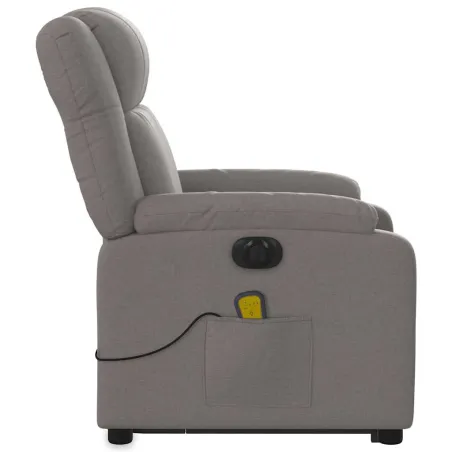 Fauteuil inclinable de massage électrique Taupe Tissu