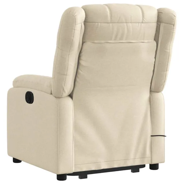 Fauteuil inclinable de massage électrique Crème Tissu