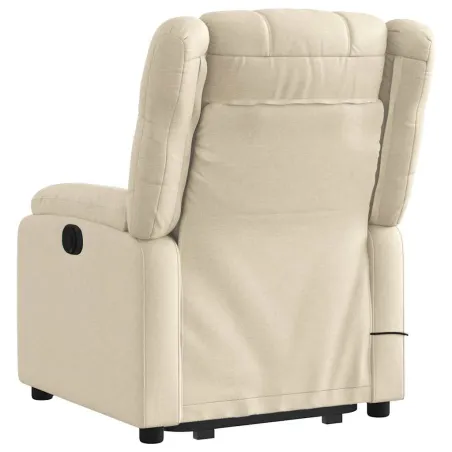 Fauteuil inclinable de massage électrique Crème Tissu