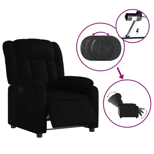 Fauteuil inclinable électrique Noir Similicuir