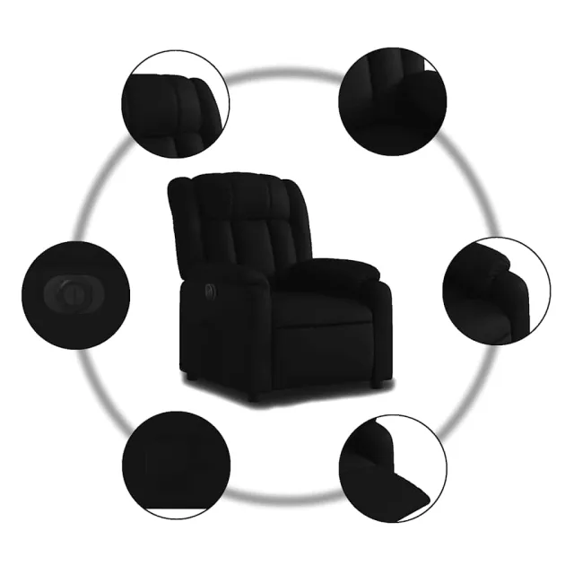 Fauteuil inclinable électrique Noir Similicuir