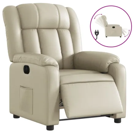 Fauteuil inclinable électrique Crème Similicuir 2