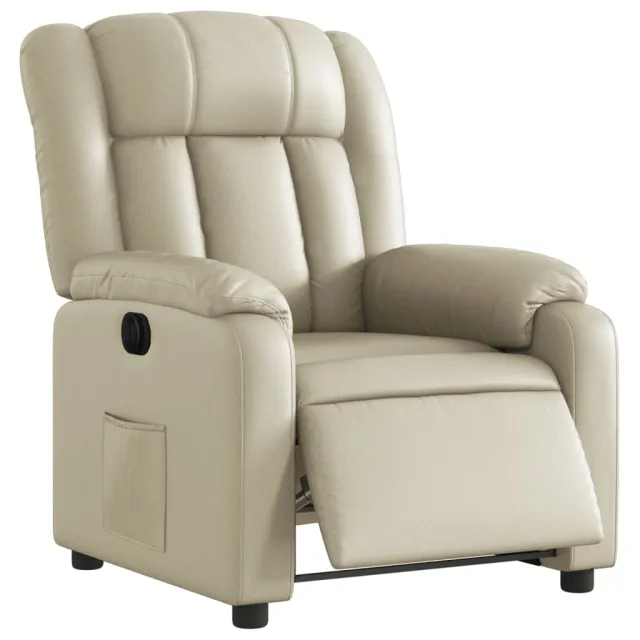 Fauteuil inclinable électrique Crème Similicuir