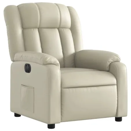 Fauteuil inclinable électrique Crème Similicuir