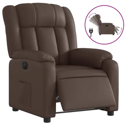 Fauteuil inclinable électrique Marron Similicuir 2