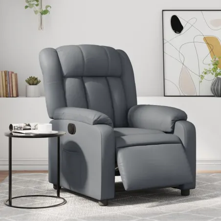 Fauteuil inclinable électrique Gris Similicuir