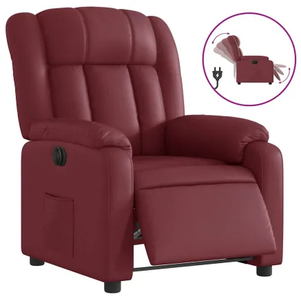 Fauteuil inclinable électrique Rouge bordeaux Similicuir 2