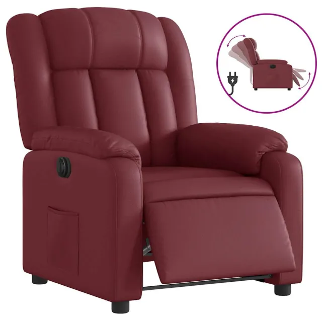 Fauteuil inclinable électrique Rouge bordeaux Similicuir