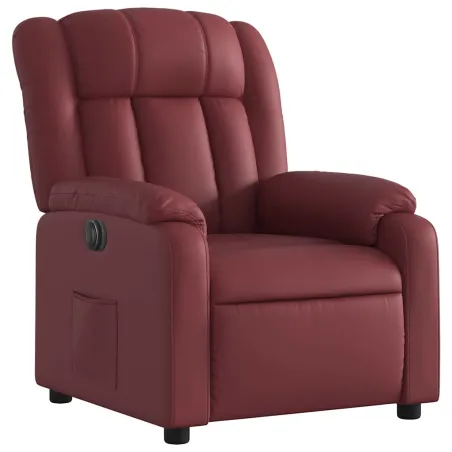 Fauteuil inclinable électrique Rouge bordeaux Similicuir