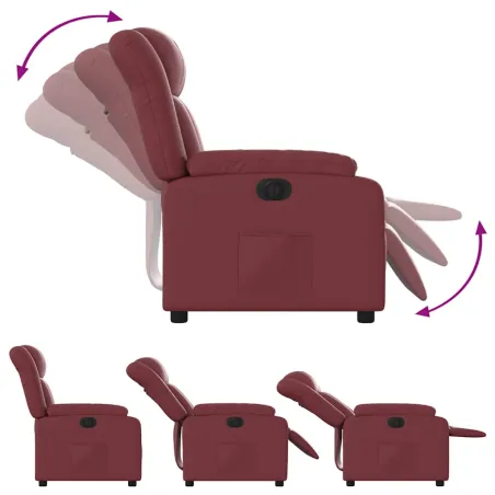 Fauteuil inclinable électrique Rouge bordeaux Similicuir