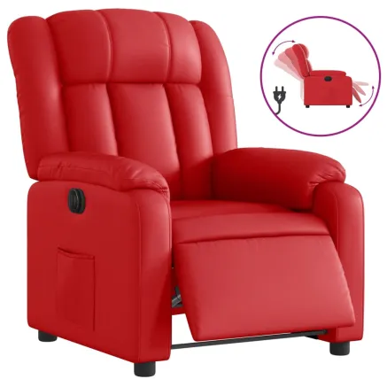Fauteuil inclinable électrique Rouge Similicuir 2