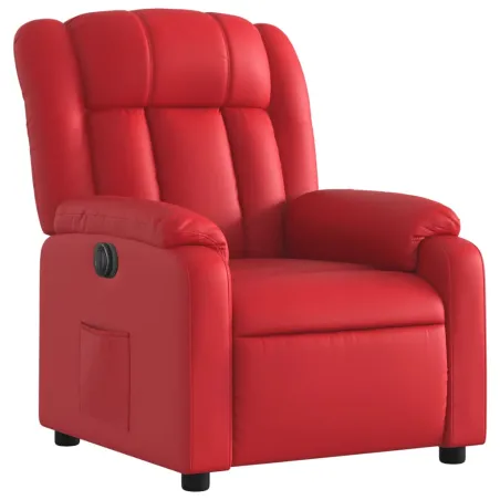 Fauteuil inclinable électrique Rouge Similicuir