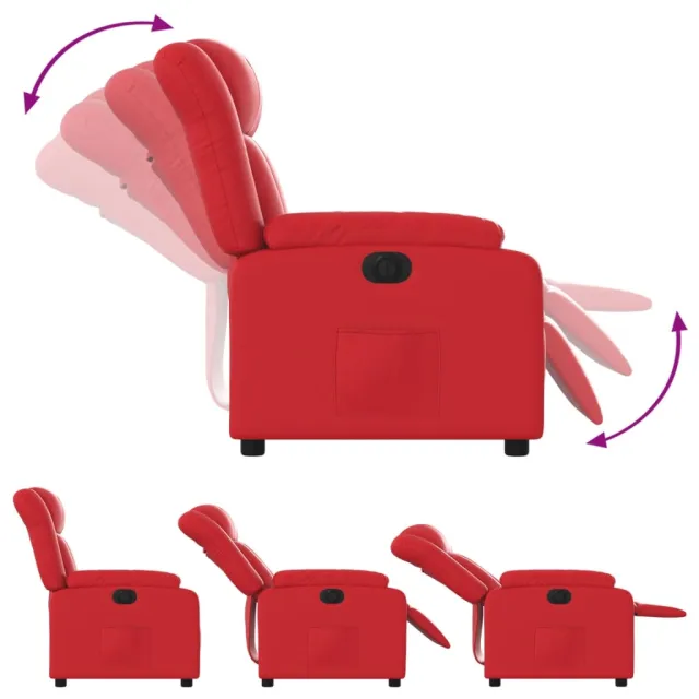 Fauteuil inclinable électrique Rouge Similicuir