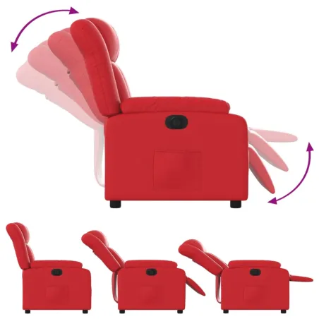 Fauteuil inclinable électrique Rouge Similicuir