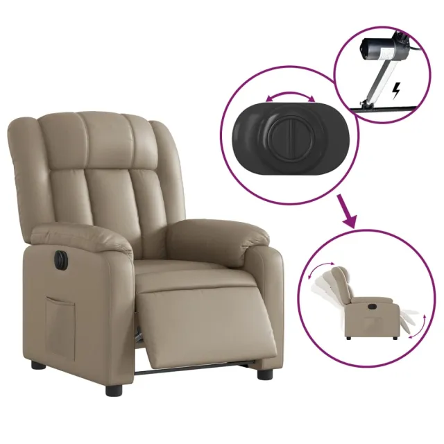 Fauteuil inclinable électrique Cappuccino Similicuir
