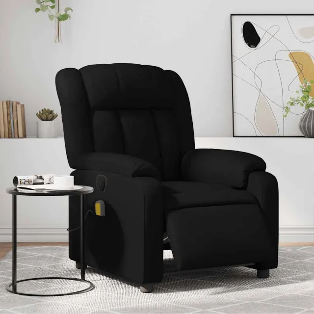 Fauteuil de massage inclinable électrique noir similicuir